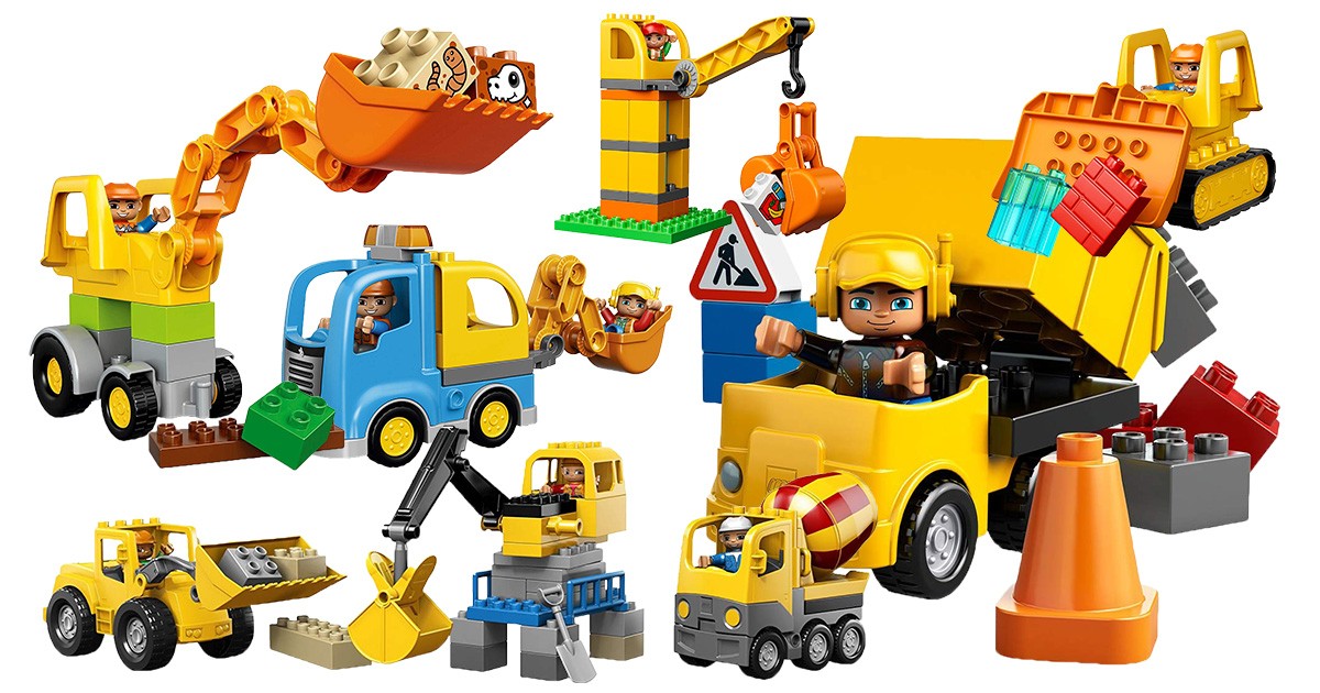 Lego Duplo Steine Baustelle gelb 2x2 4er Motivstein Bob Baustein 