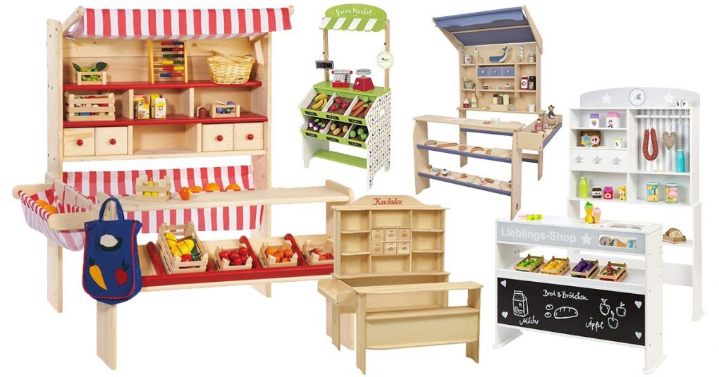Kaufladen Spielzeug Küche Kiosk Kaufmannsladen 27 Teile Kinder Einkaufswagen 