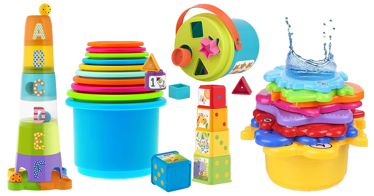 Stapelturm Stapelbecher mit 8x Becher für Baby Kleinkind Spielzeug Steckspiel 
