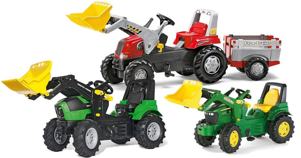 Kinder-Trettraktor Trettrecker Trecker Traktor mit Pedalen Anhänger Frontlader 