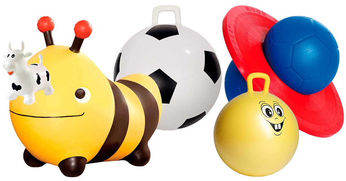 Kinder Hüpfball Springball mit Griff Springender Ball mit Gesicht in 6 Farben 