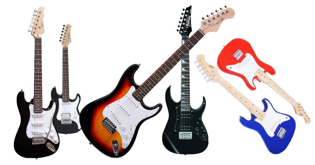 4 Strings E-Gitarre Musikinstrument Spielzeug Rockgitarre für Kinder ab 3 Jahre Searchyou Rote Flamme Gitarre Kinder