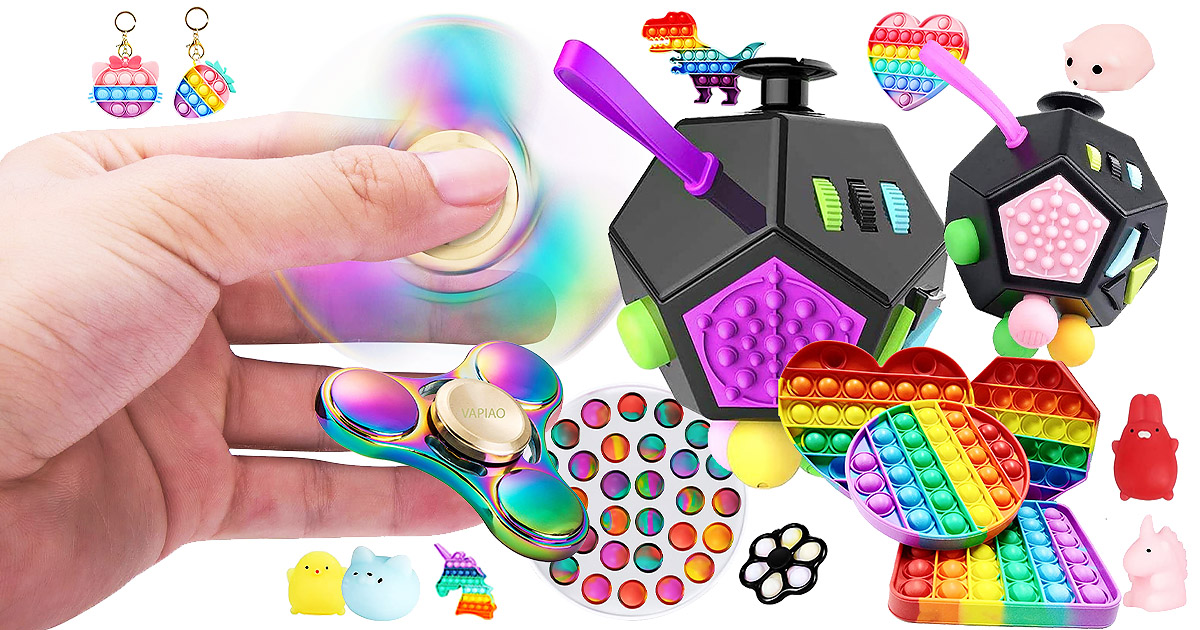7x Fidget Toy Set  Lutscher Push Bubble Spinner Sinnesspielzeug Stressabbau 